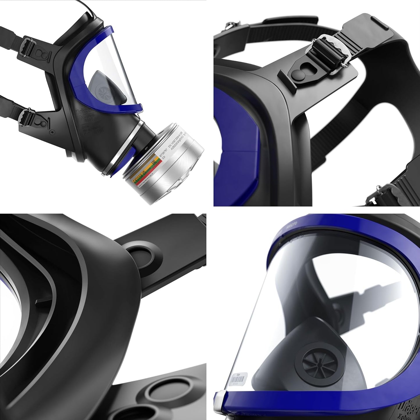 Maschera Protettiva Dräger con Filtro A2B2E2K2 HG P3 R D – Protezione Completa per la Sopravvivenza