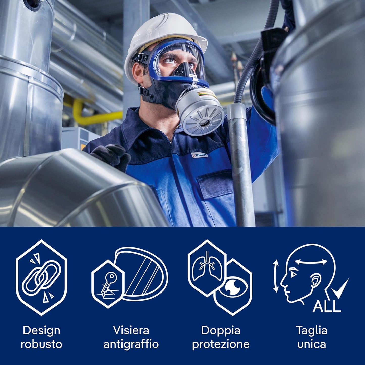 Maschera Protettiva Dräger con Filtro A2B2E2K2 HG P3 R D – Protezione Completa per la Sopravvivenza