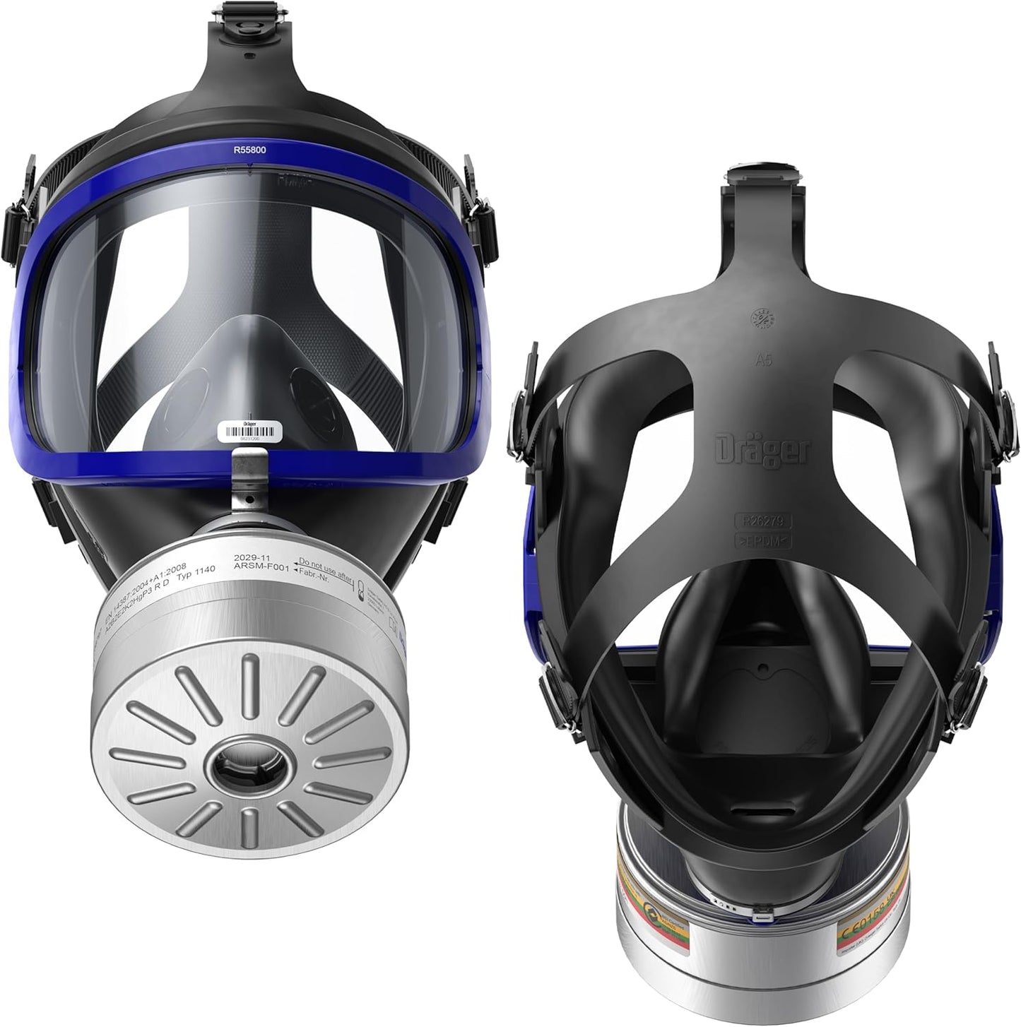 Maschera Protettiva Dräger con Filtro A2B2E2K2 HG P3 R D – Protezione Completa per la Sopravvivenza