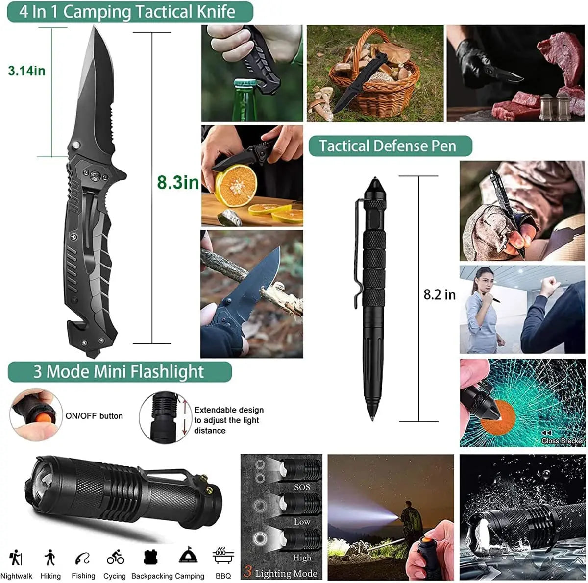 Survival Kit da 105 Pezzi con Borsa MOLLE