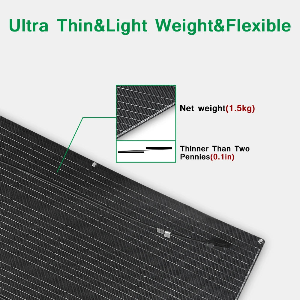 Pannello Solare Flessibile da 100W - Energia Verde e Versatilità Descrizione: