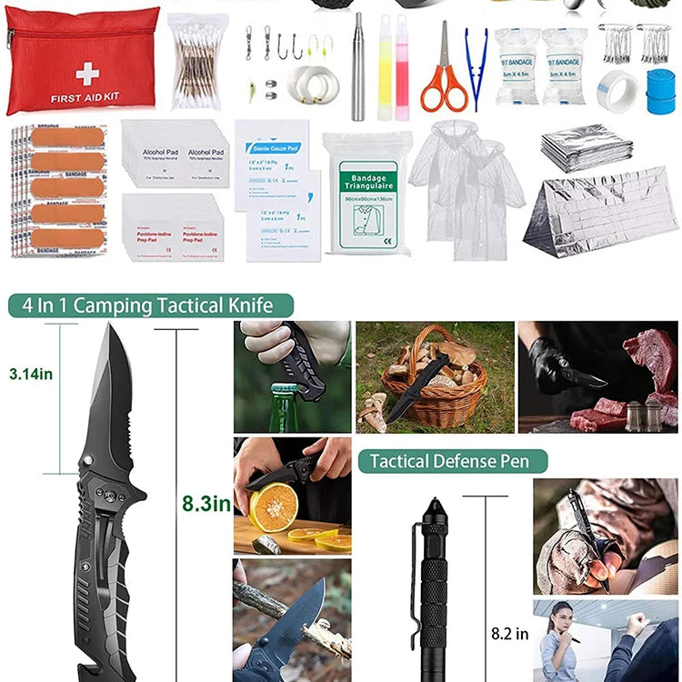 Survival Kit da 105 Pezzi con Borsa MOLLE