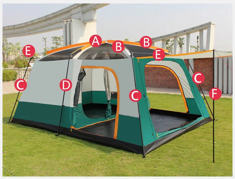 Tenda da Campeggio Impermeabile - Spazio e Protezione per Tutti