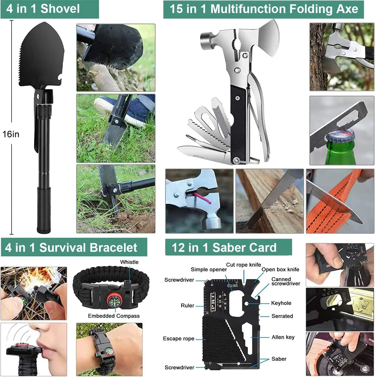 Survival Kit da 105 Pezzi con Borsa MOLLE