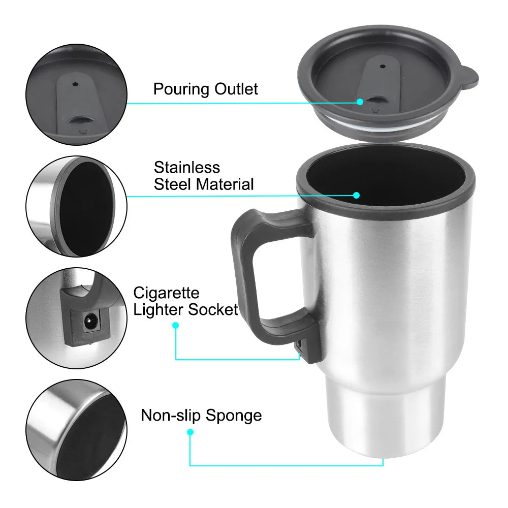 Tazza Riscaldante da Auto 12V - Il Comfort del Calore Sempre con Te