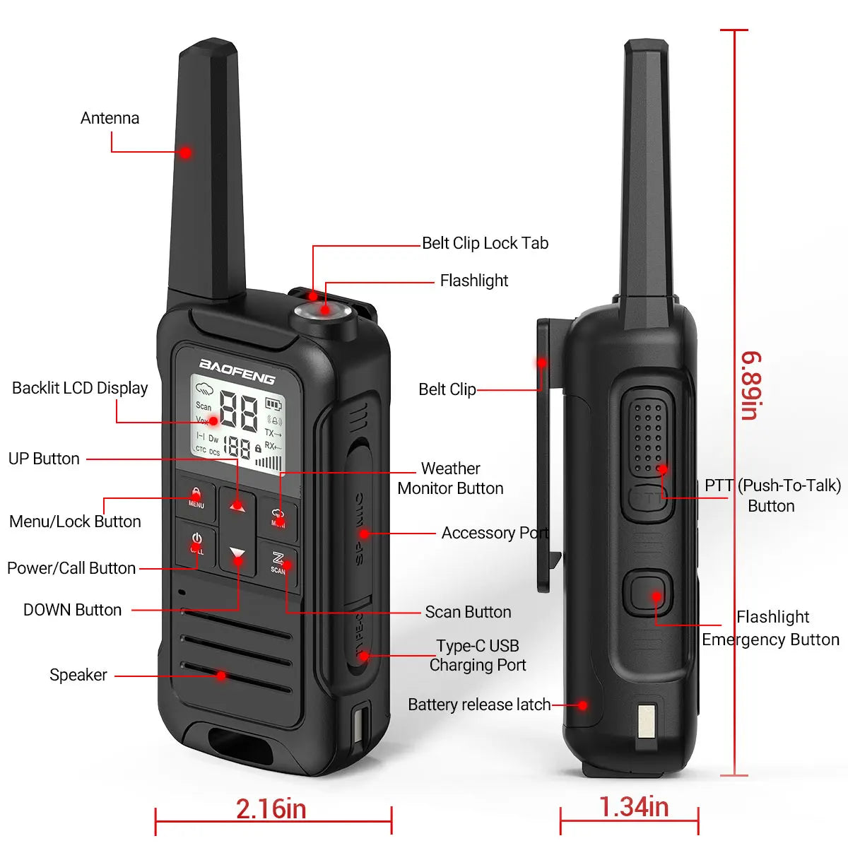 Walkie Talkie Portatile BAOFENG F22 versione top – Comunicazione Affidabile per Ogni Situazione