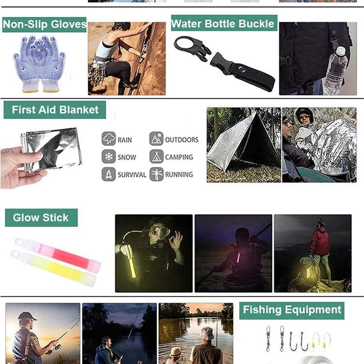 Survival Kit da 105 Pezzi con Borsa MOLLE