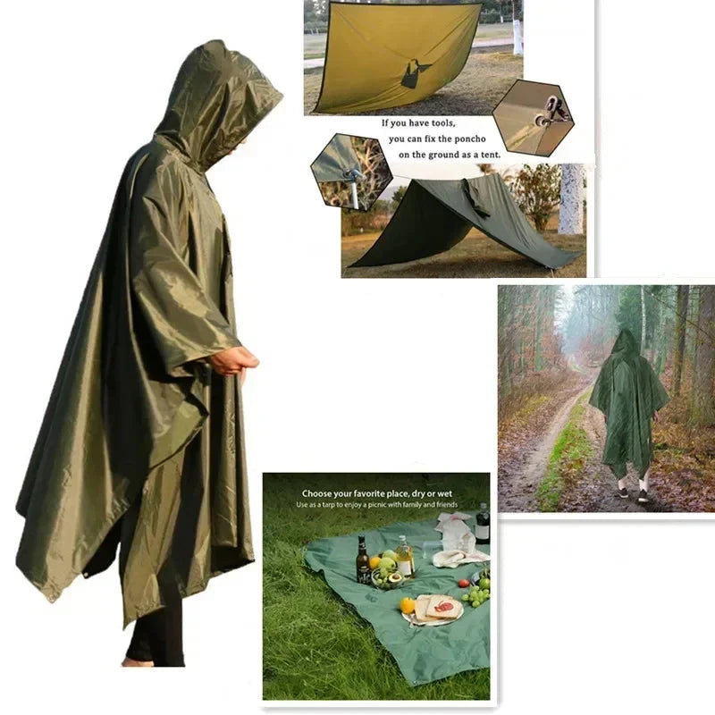 Multifunctional Waterproof Tactical Military Poncho - Men/Women