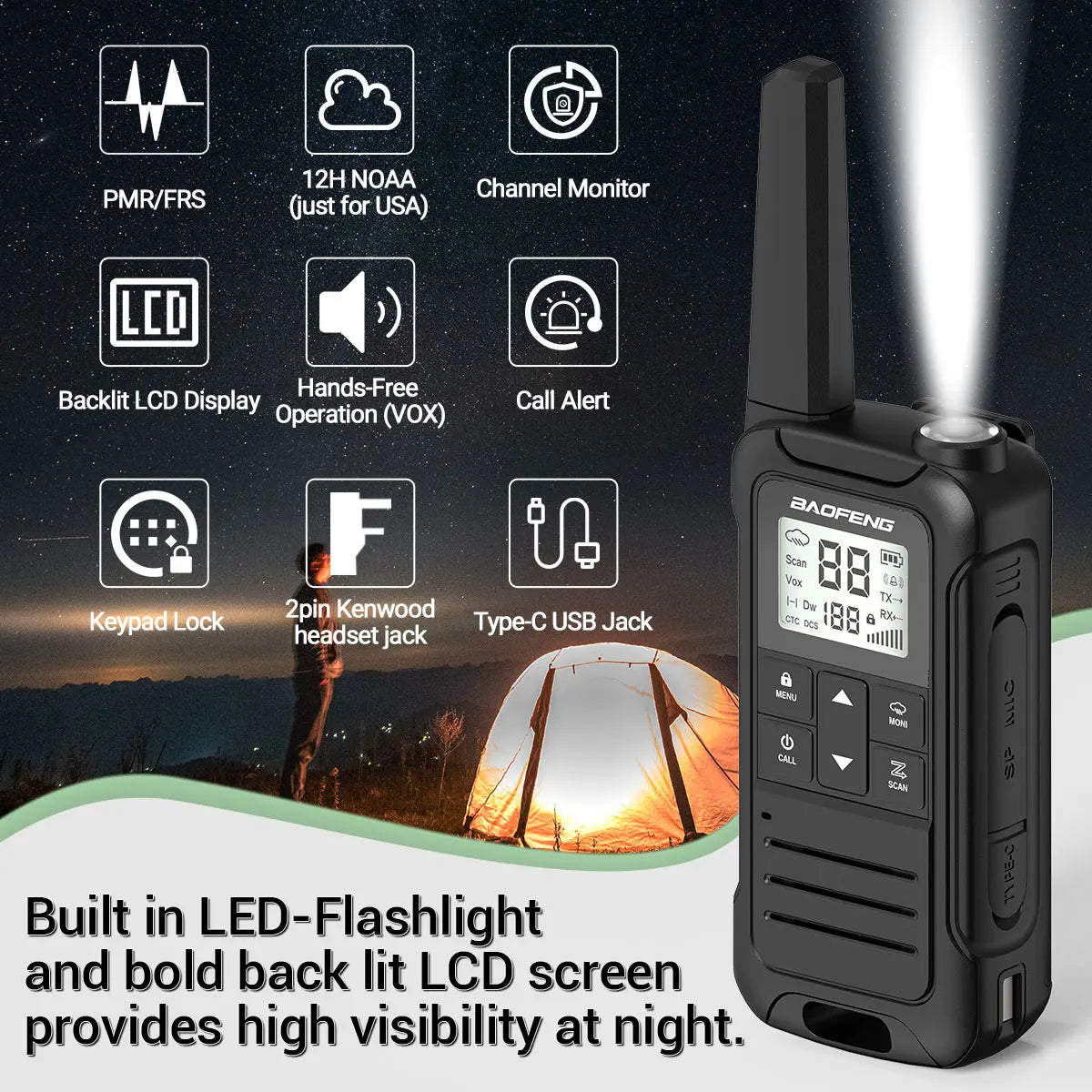 Walkie Talkie Portatile BAOFENG F22 versione top – Comunicazione Affidabile per Ogni Situazione
