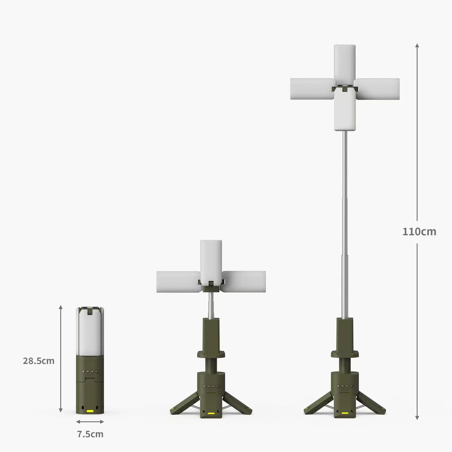 Linterna telescópica LED superbrillante de 4 hojas para acampar, hacer senderismo y aventuras al aire libre