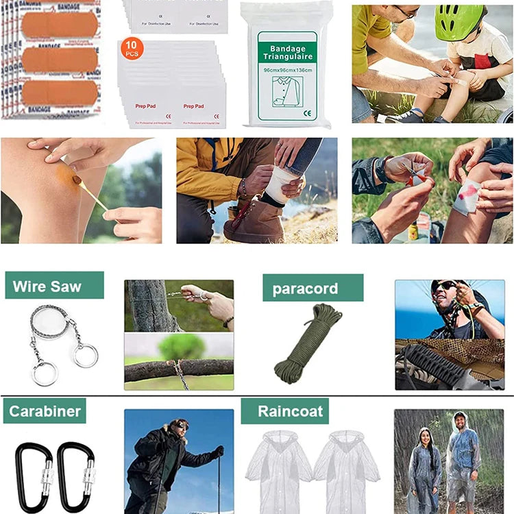 Survival Kit da 105 Pezzi con Borsa MOLLE