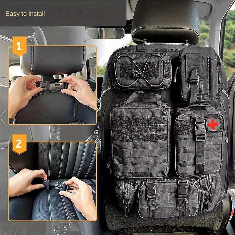 Organizer Tattico per Schienale Auto - Pannello Organizer MOLLE con Multi-Tasca