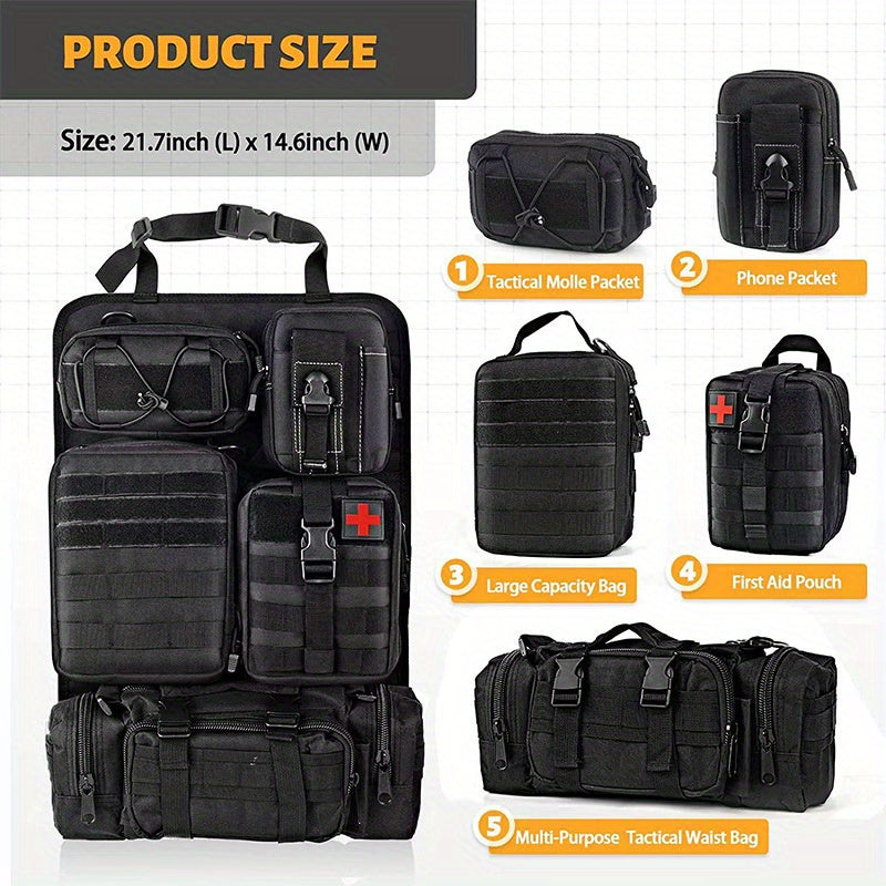 Organizer Tattico per Schienale Auto - Pannello Organizer MOLLE con Multi-Tasca