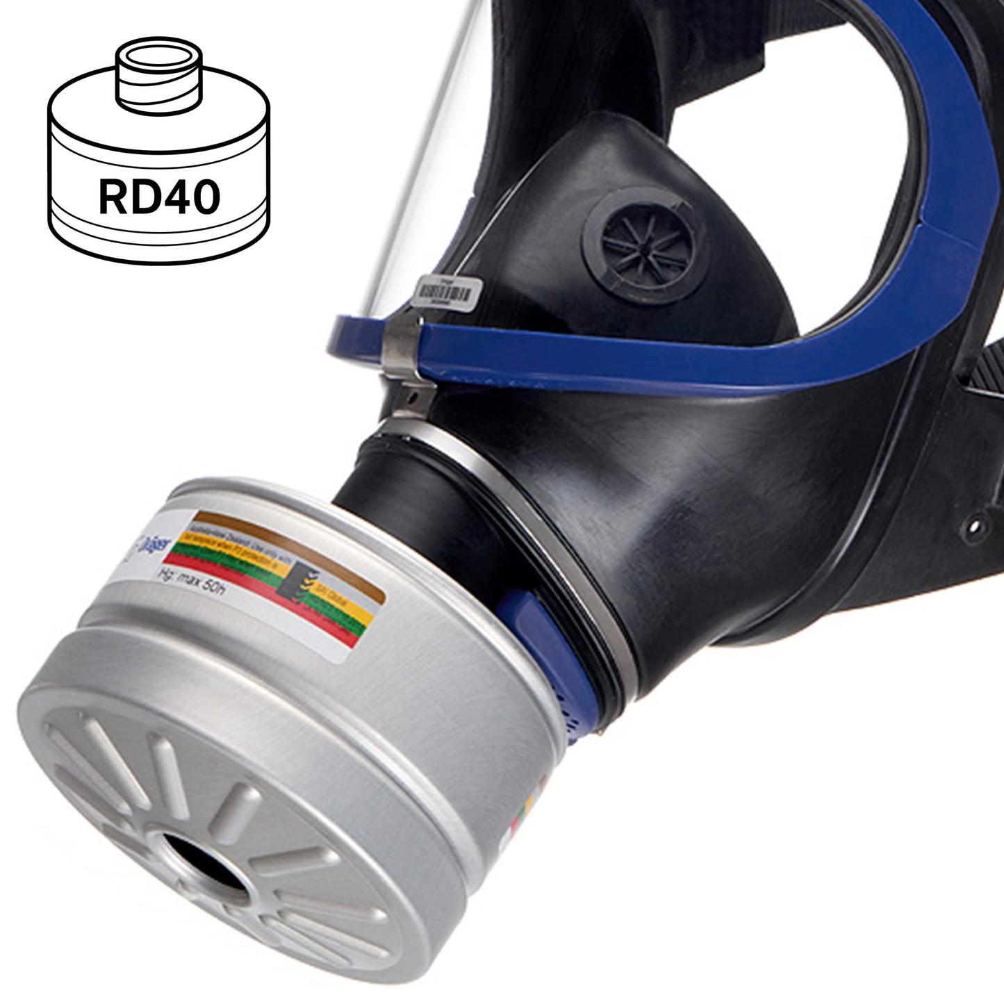 Filtro combinato Dräger X-plore Rd40 A2 P3 R D – Protezione Completa per Ambienti Contaminati, Incluso Radiazioni Nucleari