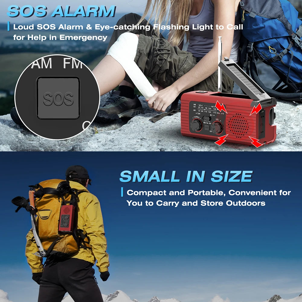 Multifunction Portable Radio – Solar, Manual and Emergency Charging