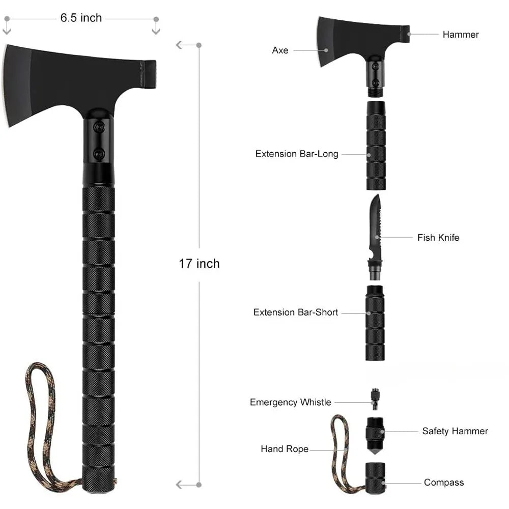 Ascia SurviveAll - in Acciaio al Carbonio - Strumento Essenziale per Sopravvivenza e Outdoor