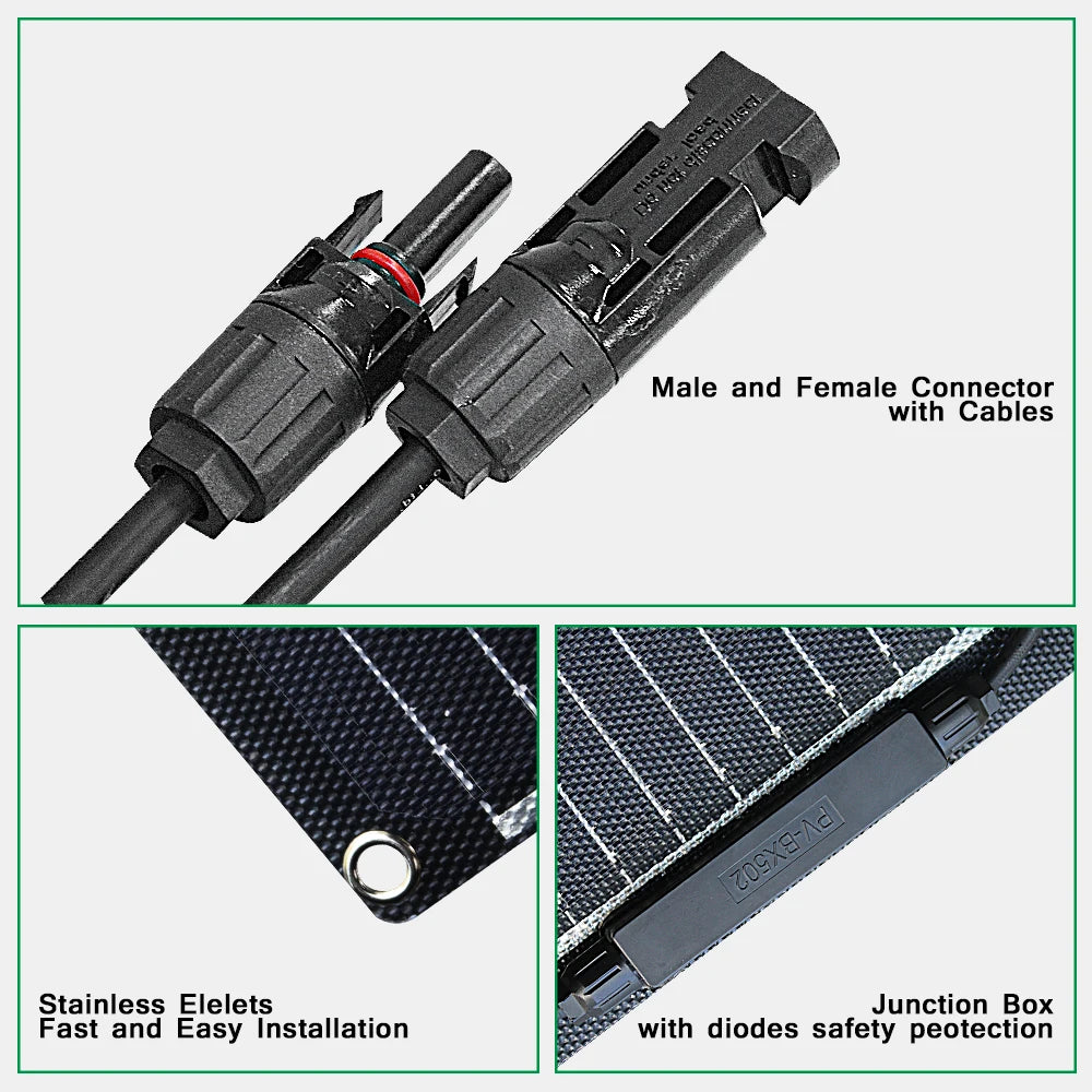 Pannello Solare Flessibile da 100W - Energia Verde e Versatilità  Descrizione: