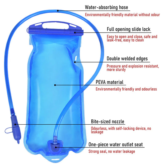 Sacca Idrica da 2L per Sport Outdoor – Idratazione Facile e Sicura